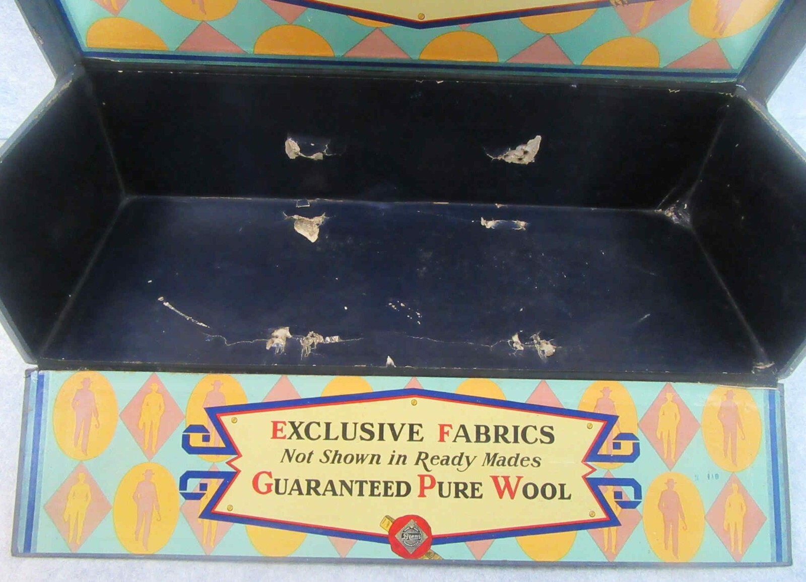 Vintage Bruner Woolens Country Store Display Salesman Sample Wool Fabric Box