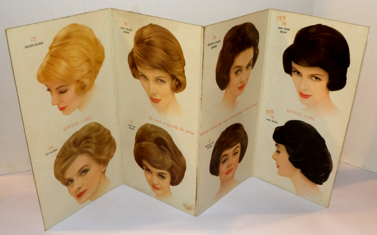 VTG 1961 CLAIROL LOVING CARE COLOR SELECTOR BEAUTY PARLOR FOLDING STORE DISPLAY!