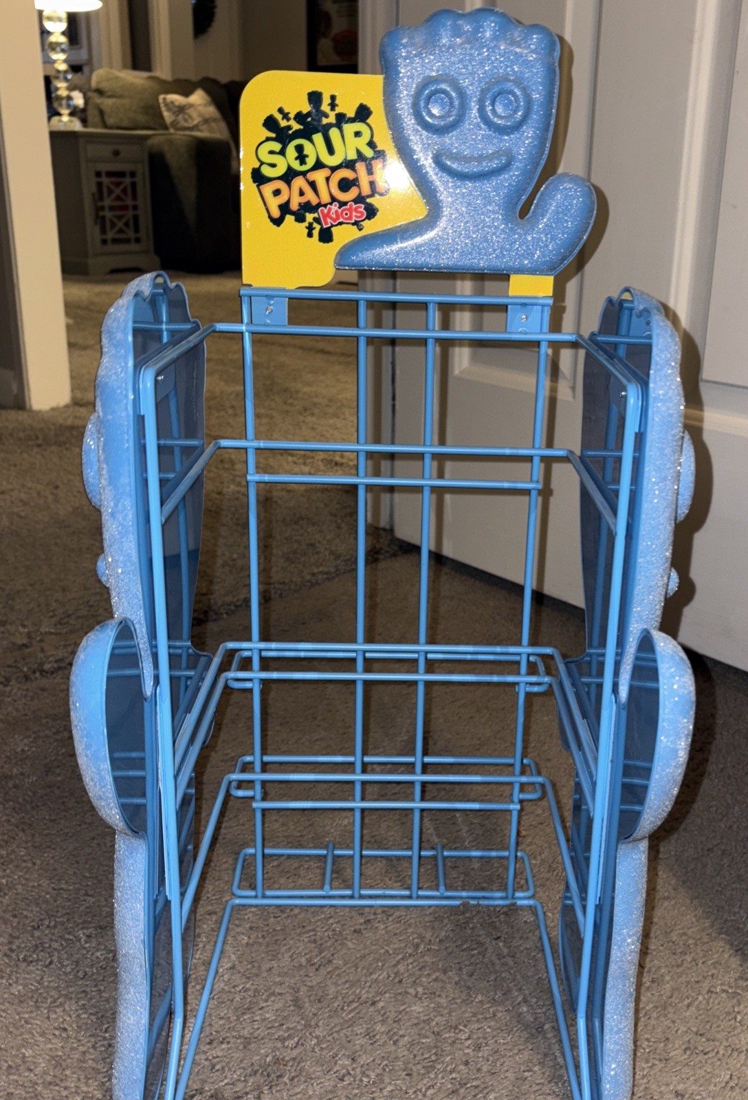 Sour Patch Kids Candy Store Display – Blue Metal Wire Shelf Rack Display As Is