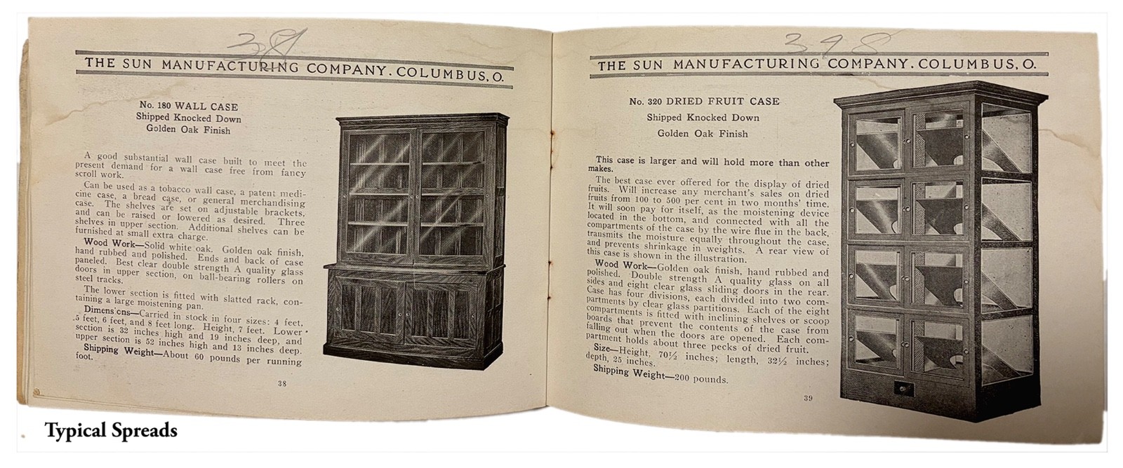 Antique RARE Catalog The Sun Manufacturing Co. Show Cases and Store Fixtures