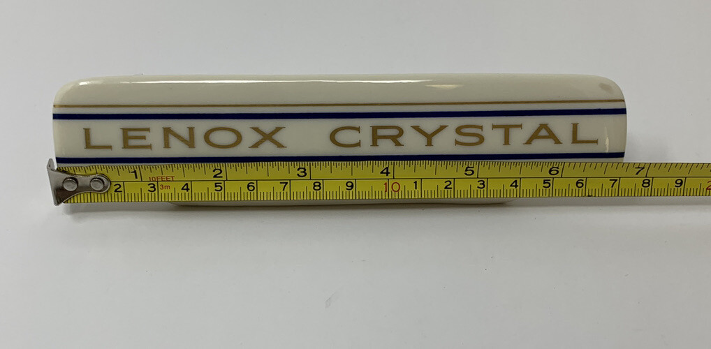 Lenox Crystal Display Counter Dealer Sign Porcelain Gold & Blue Advertising USA