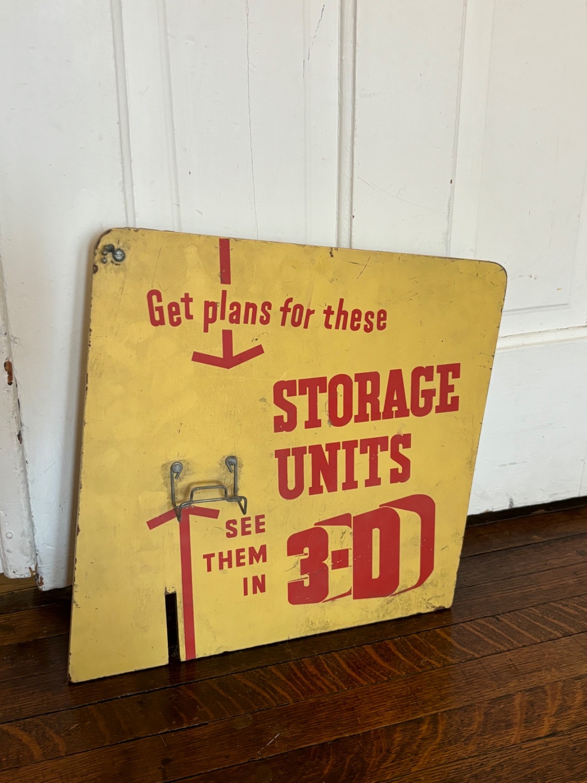 Vintage 3D Storage Unit Sign with Basket Store Gas Oil feed seed business