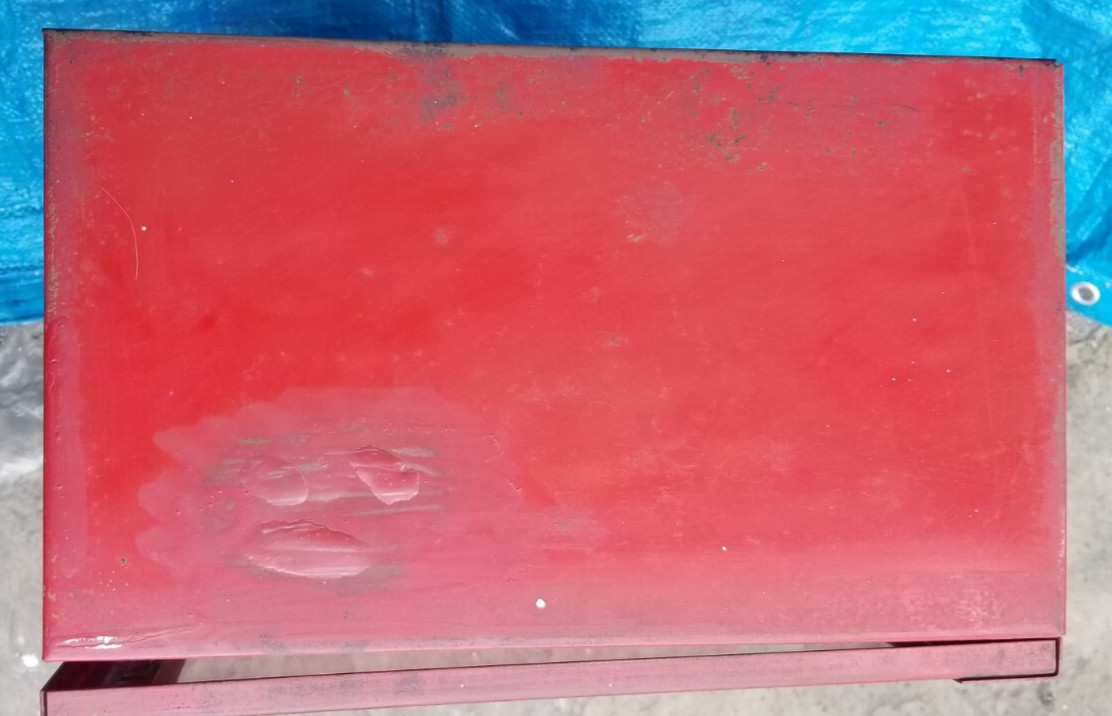 Vintage Red Lance Metal Display Case w 3 Shelves
