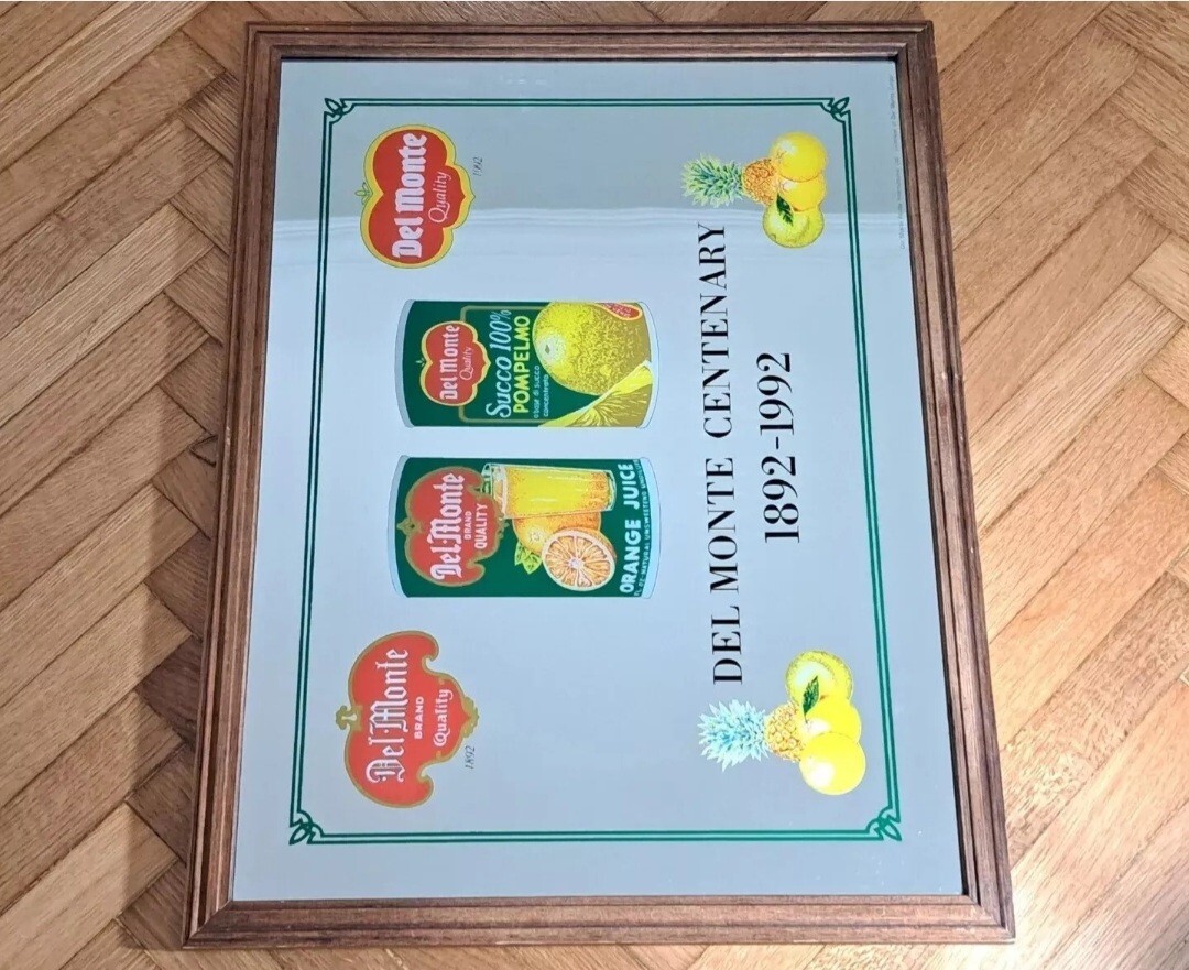 ADVERTISING MIRROR SIGN FRAME-MONTE JUICES-CENTENARY 1892-1992-OLD