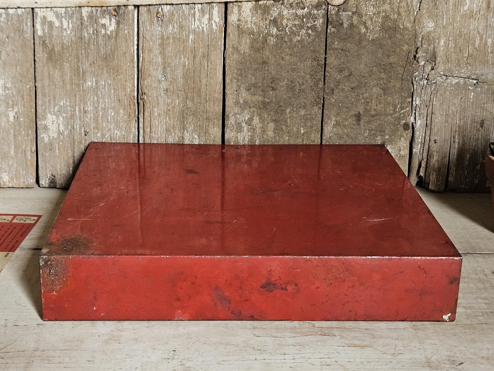 Vintage Trico Red Metal Box with Drawers, Red Car Parts Bin, Auto Store Display