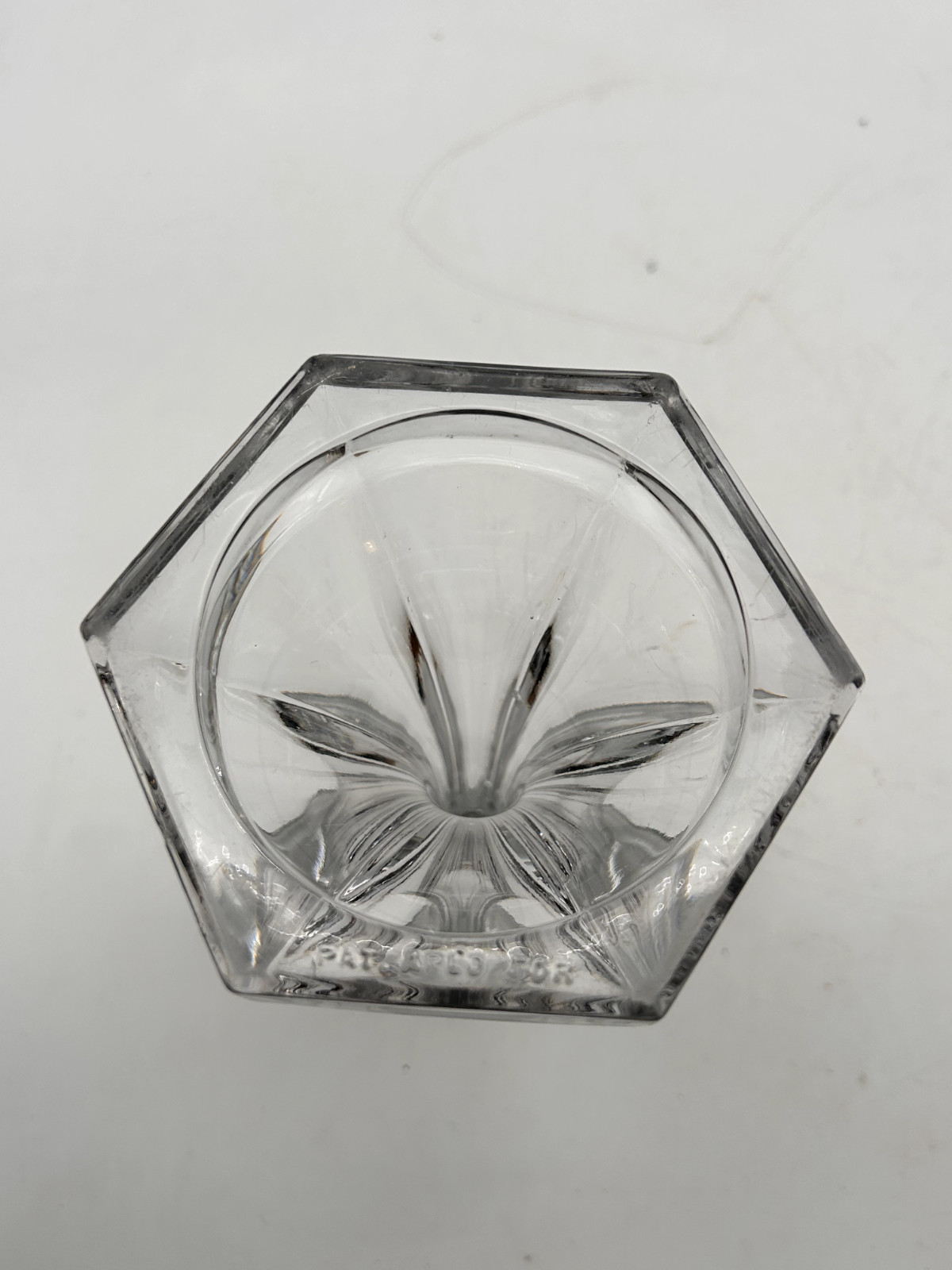 Pair of Manganese Clear Glass Shelf Supports/ Display Stand Glows