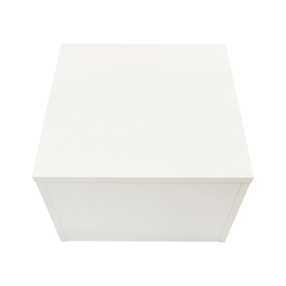 White 18” x 18” x 12” Cube Pedestal Display Knockdown Base Retail Fixture