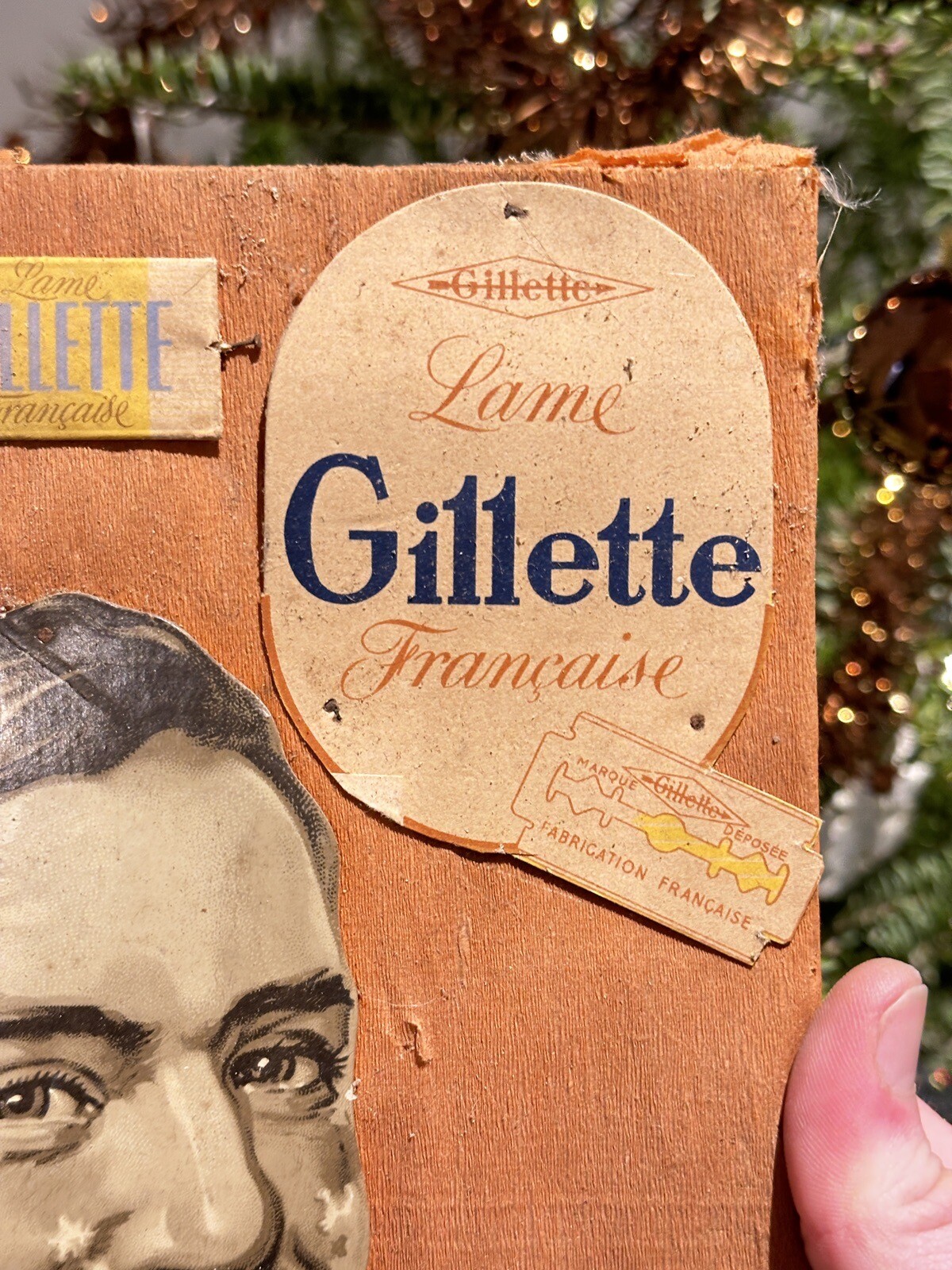 Advertising Cardboard & Gillette & H Bouquet Paris & Enamel Plaque