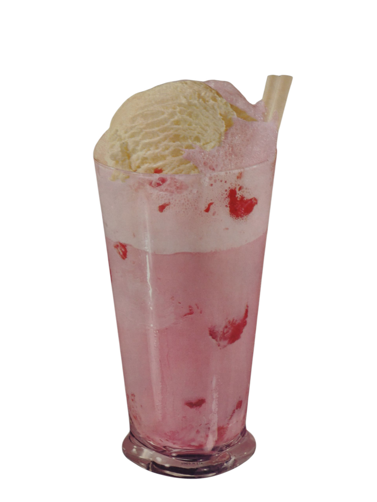 Vintage Ice Cream Soda Counter Display – 1950s Pink Float Sign – NOS Diner Decor