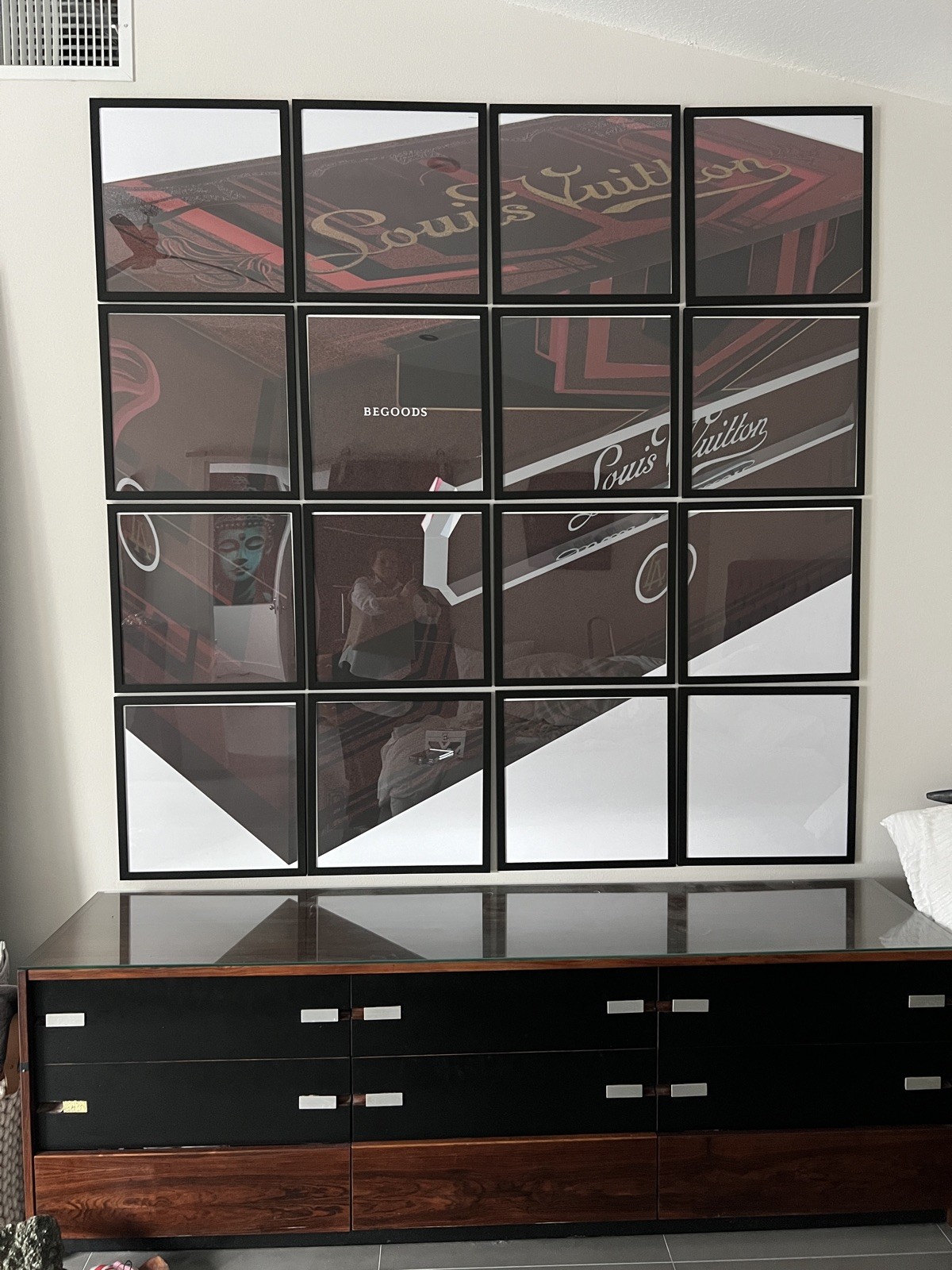 Louis Vuitton Trunk Art Huge! Window Display Around 6ft 16 Frames Wall Art Rare