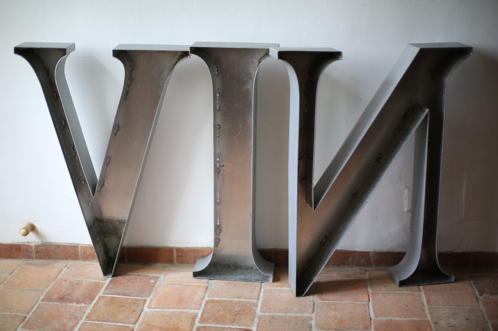 Large French Wine Sign Mid Century Aluminum VIN Letters Vintage Industrial Pub
