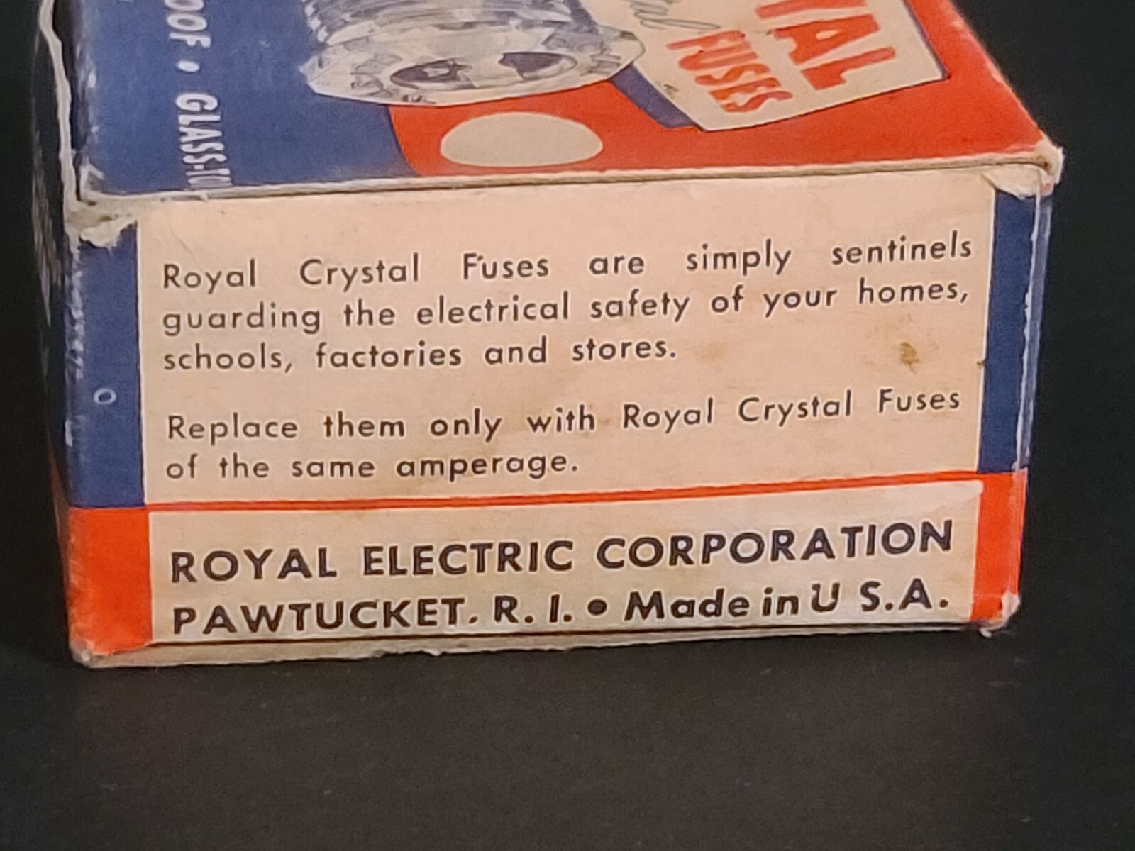 EMPTY BOX ONLY Royal Crystal Fuses Advertising Display