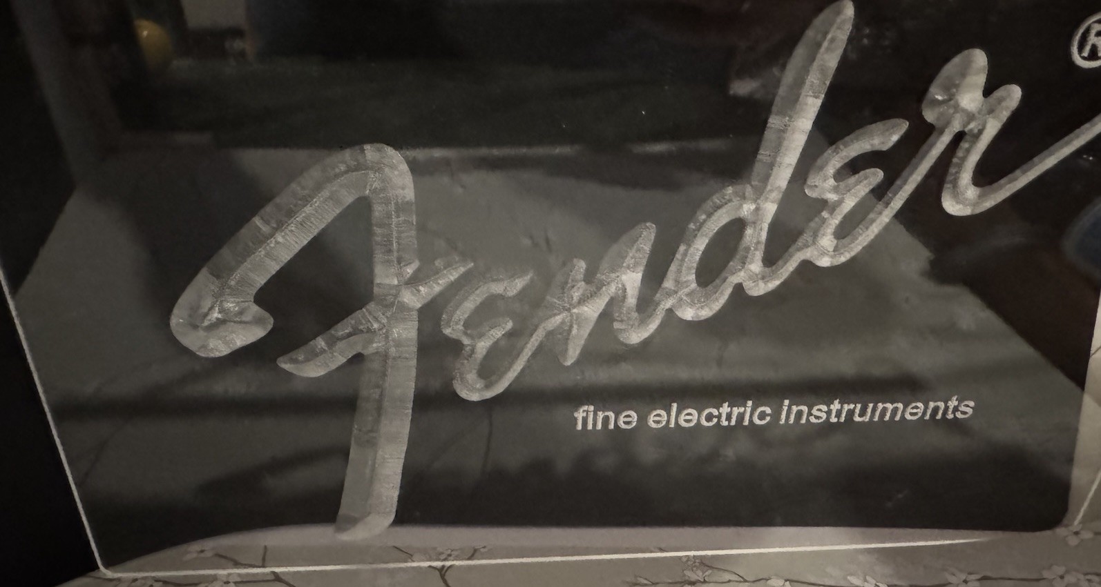 Fender Fine Electric Instruments Lighted Hanging Advertising Sign Purple/Black