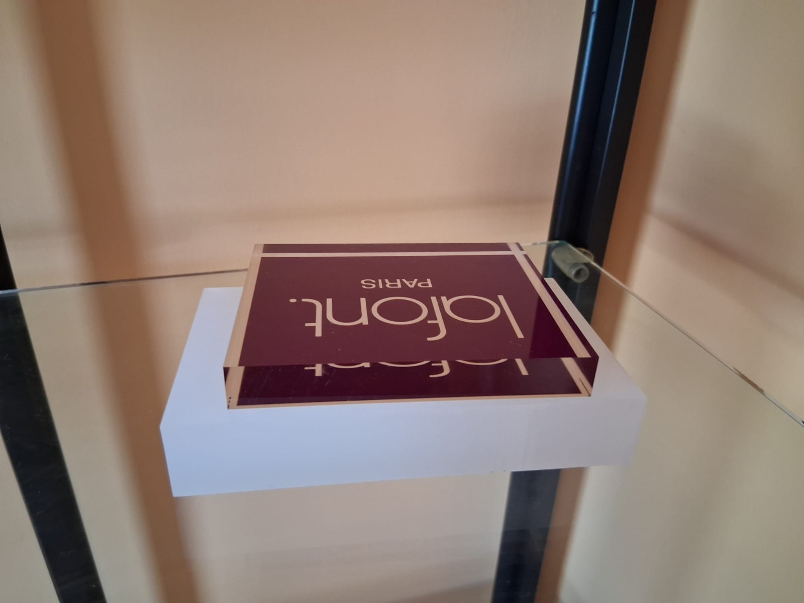 NEW LAFONT PARIS SUNGLASSES & EYEGLASSES LOGO DISPLAY SIGN, PURPLE WEIGHT 4.5 OZ