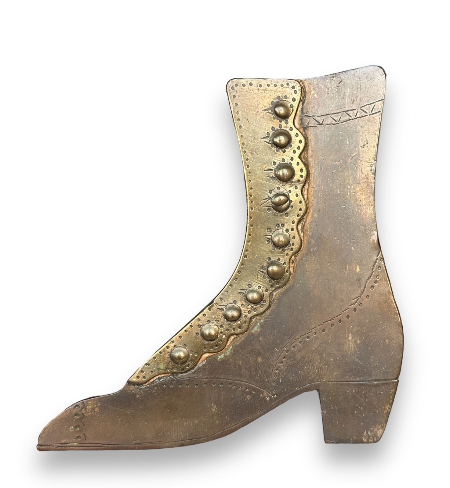 Antique Miniature Ladies Shoes Cobblers Shop Display Brass Victorian