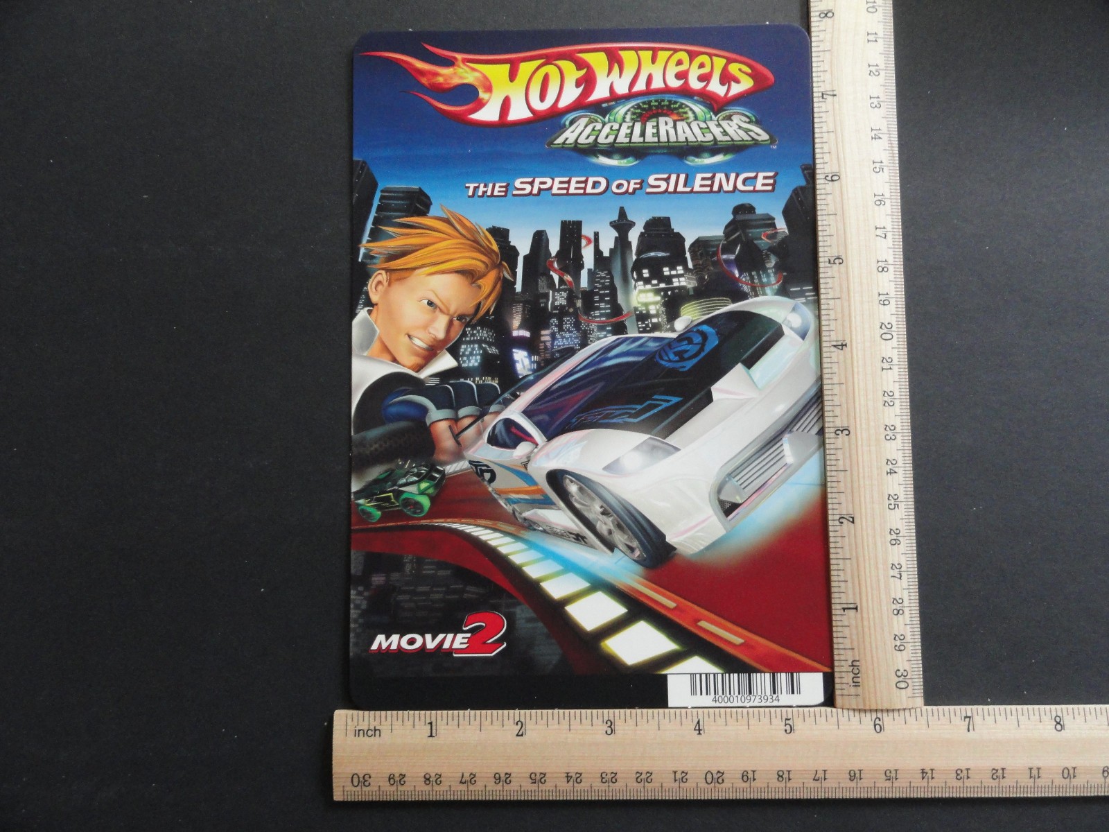 HOT WHEELS ACCELERACERS THE SPEED OF SILENCE BLOCKBUSTER VIDEO BACKER CARD