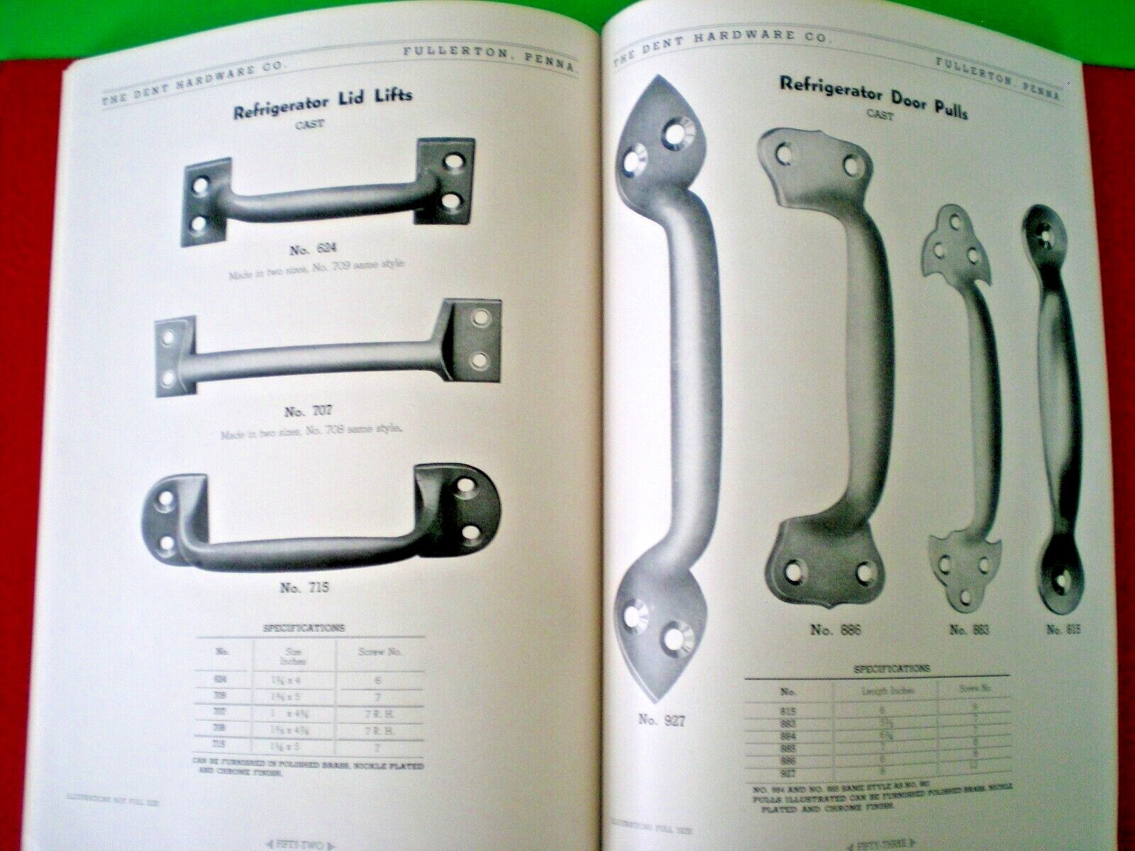 1948 REFRIGERATOR HARDWARE & DISPLAY CASE EQUIP. CATALOG ~ DENT ~ FULLERTON, PA