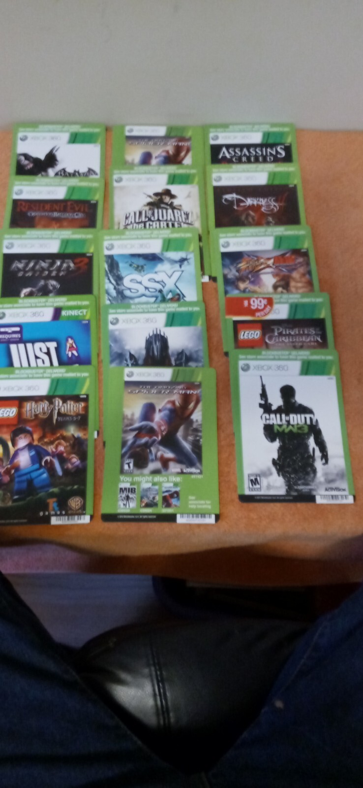 *50* Blockbuster XBOX 360 Video Backer Cards. Lot Of 50 Cards