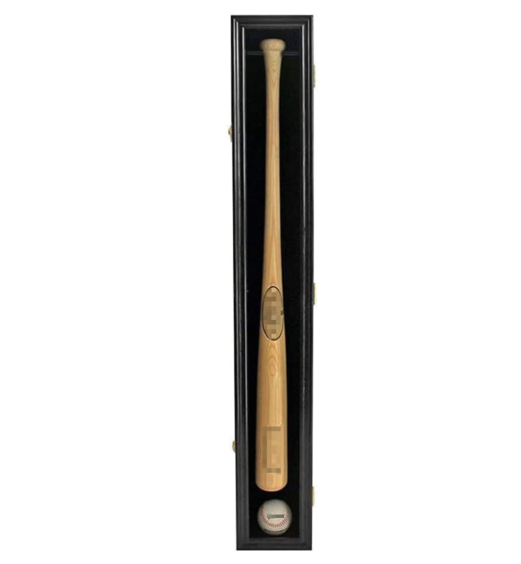 DisplayGifts Pro Collector’s Baseball Bat Display Case Frame Black Finish