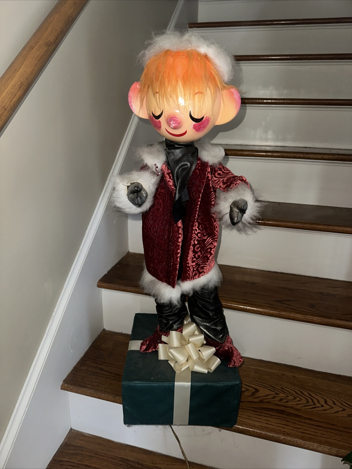 Vintage 1950’s Mid Century Modern Animated Christmas Elf Annalee Store Display💗