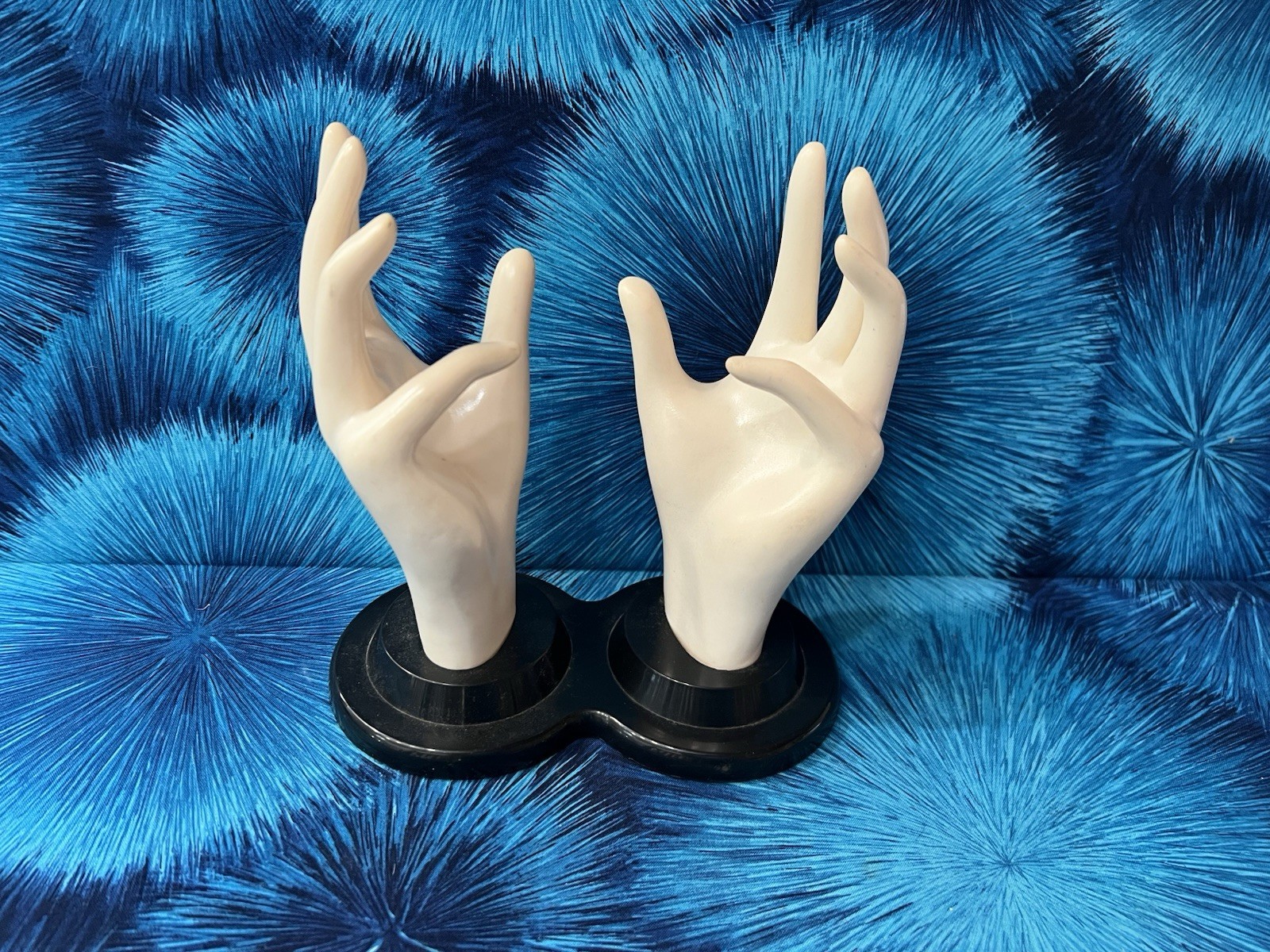 Vintage 1990 E & B Giftware Double Mannequin Hands Jewelry Ring Photo Display