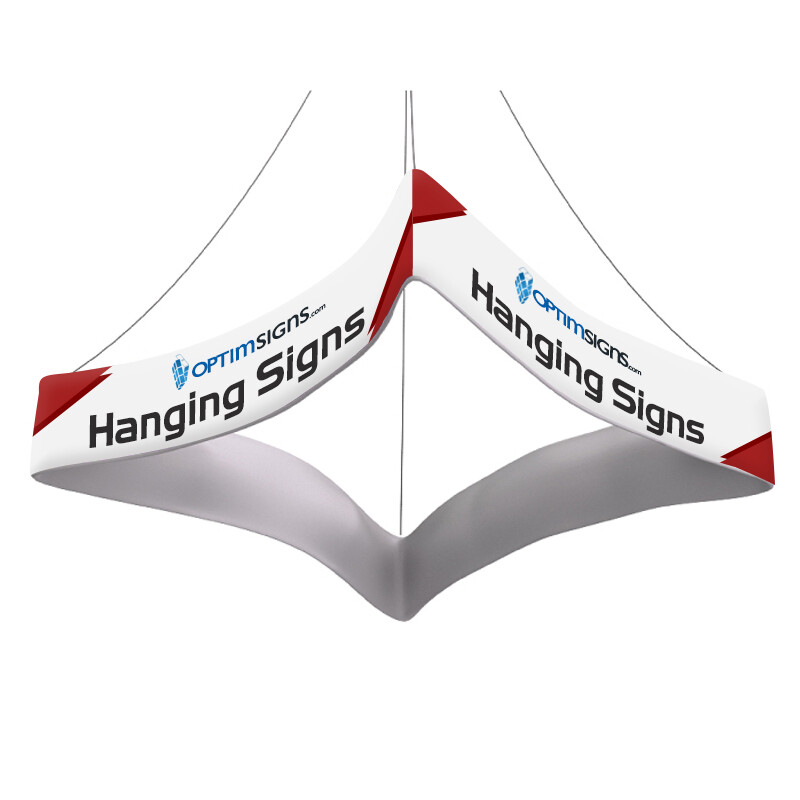 Custom Logo Advertising Concave Square Hanging Banner Trade Show Ceiling Banner