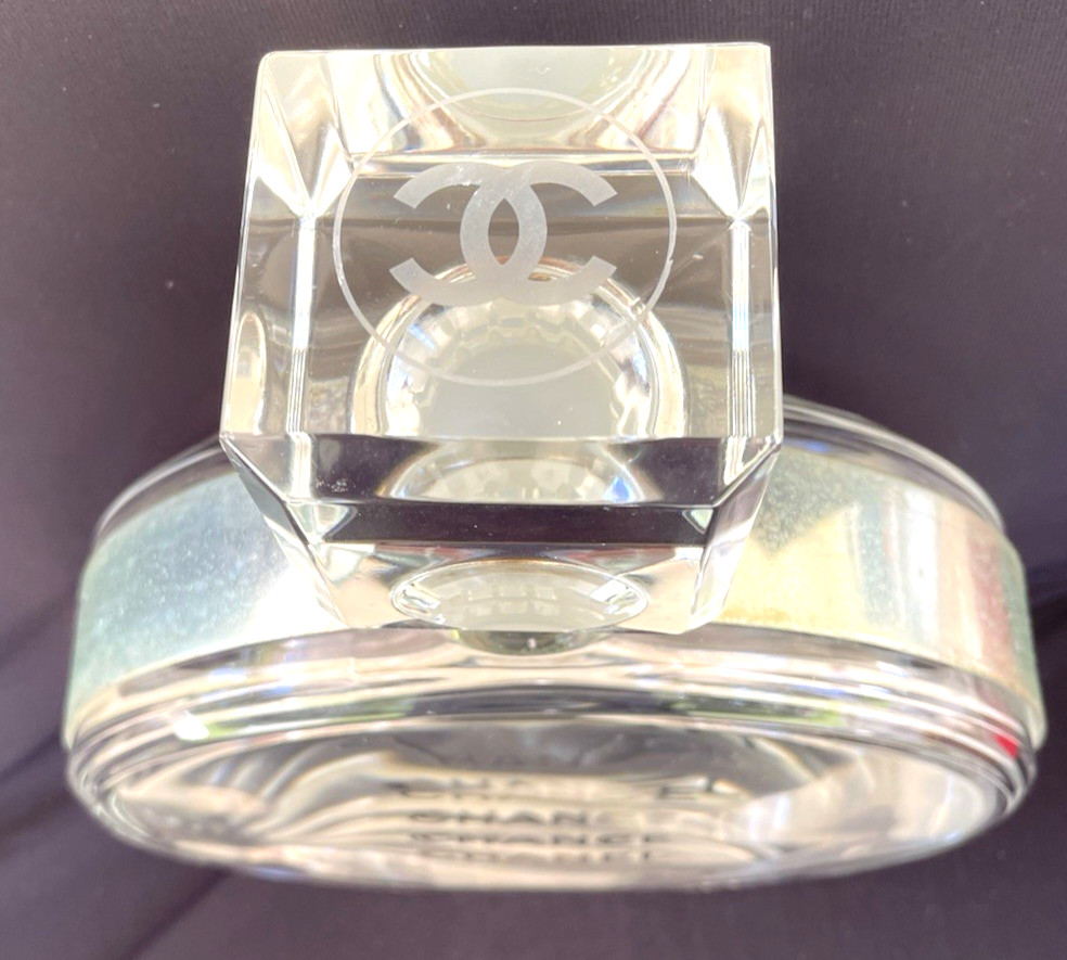 Vintage Rare CHANEL CHANCE Giant Factice Empty GLass Bottle Display 2L 67.5 FlOz
