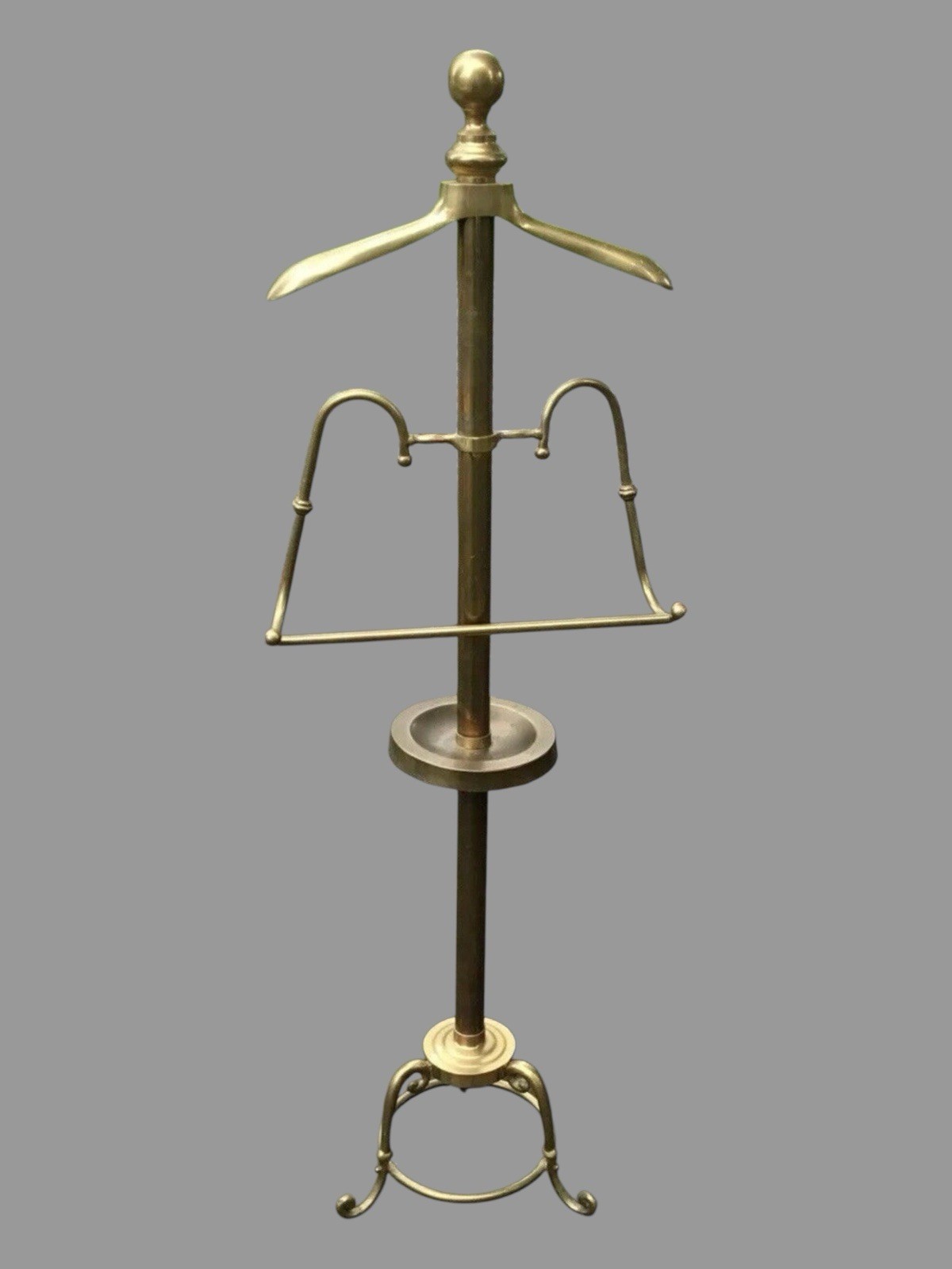Vintage Antique Brass Store Display Costumer Clothing Holder