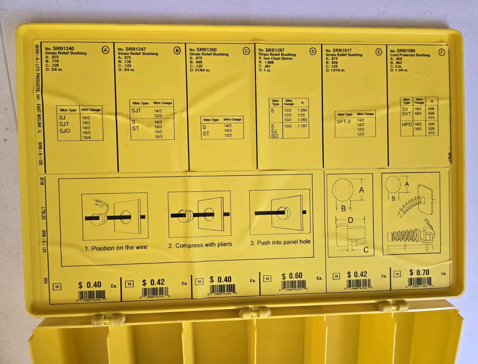 Large Serv-a-Lite Computer Grommets Storage Box Serv-a-lite Products Inc Empty