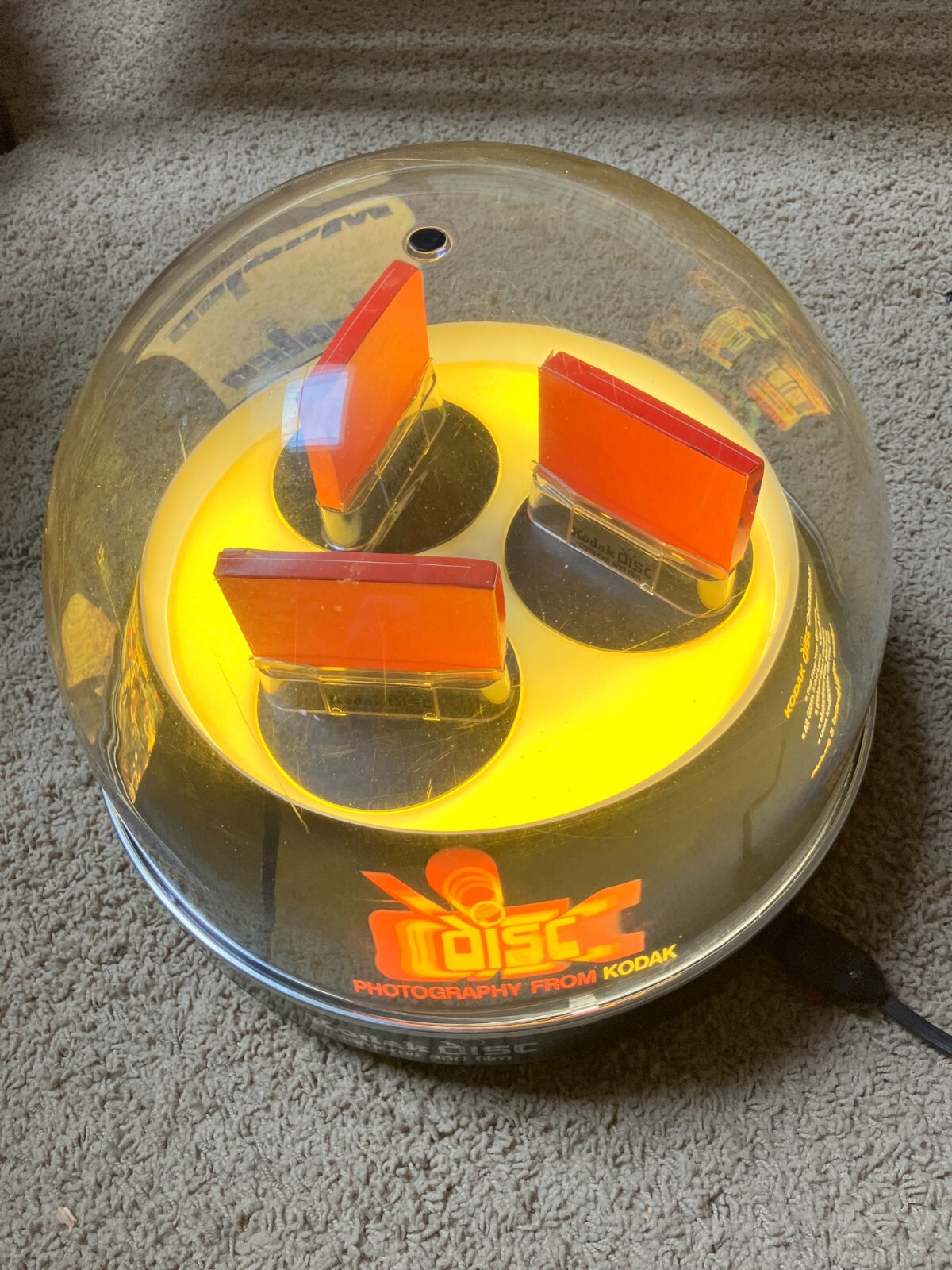Early 1980s domed Kodak Disc Camera display – Woolco – lights up & rotates