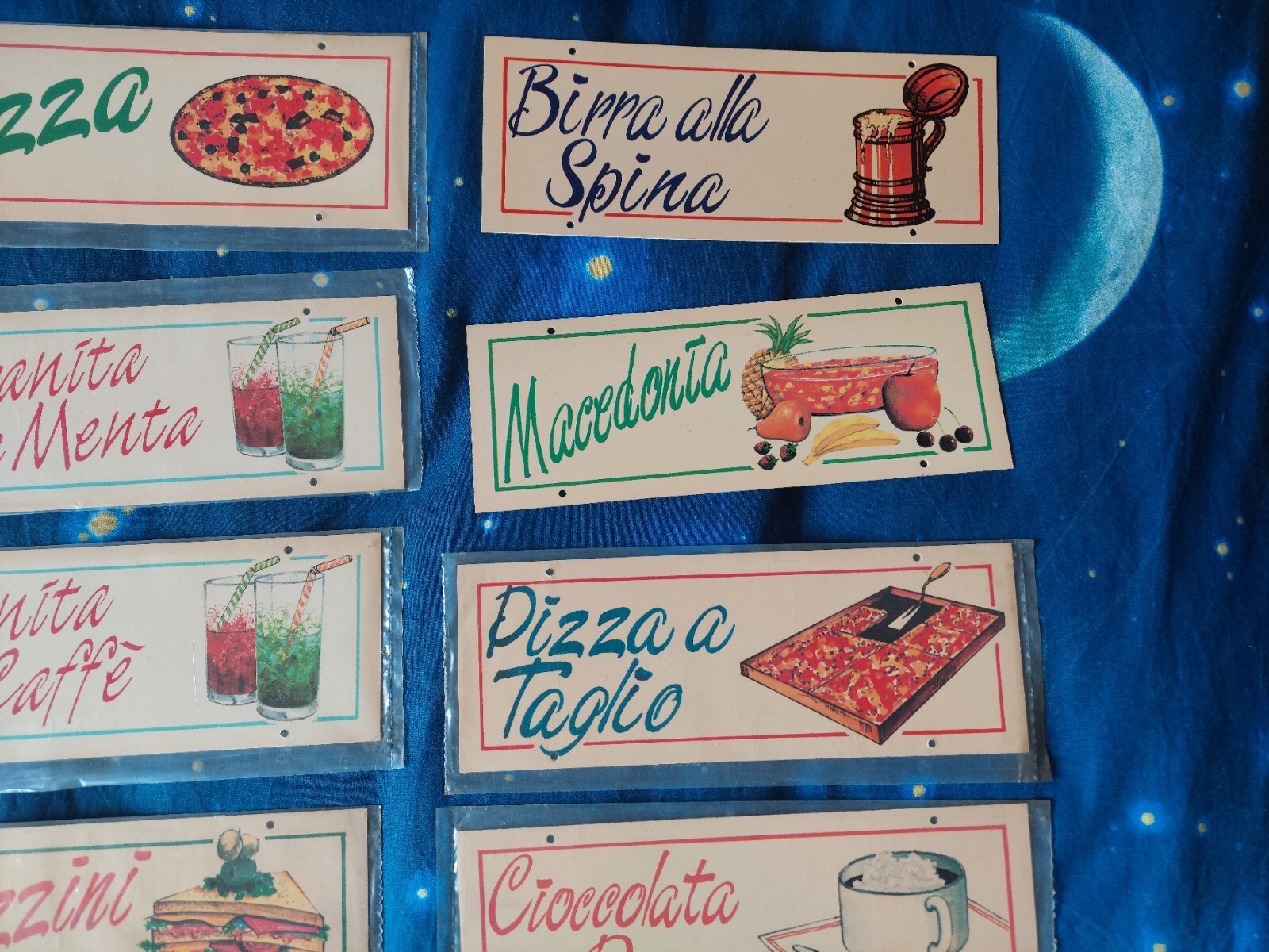 Food Plate Lot Tables 60s 70s Bar Sign Modernism Vintage