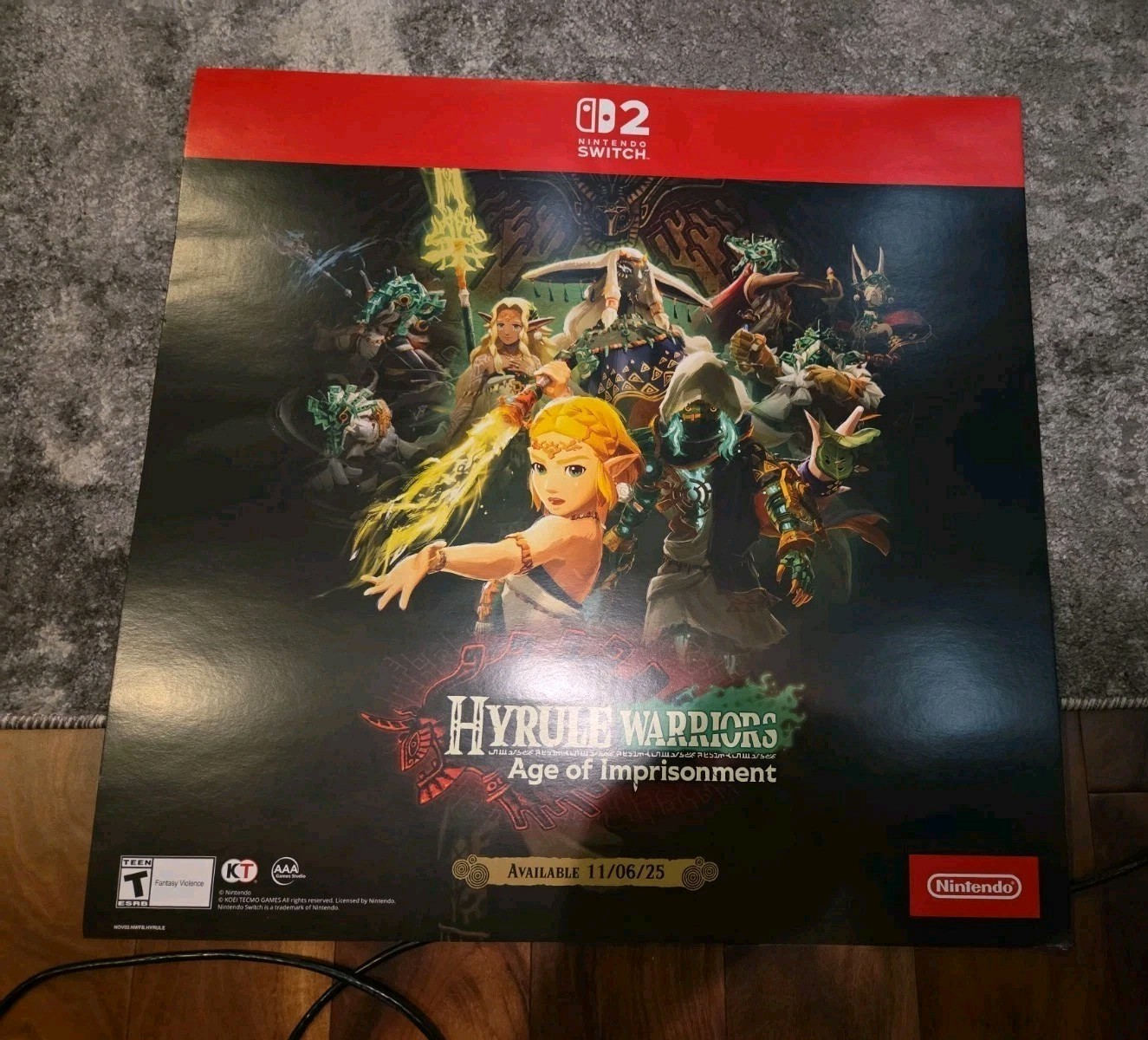 Zelda Hyrule Warriors Age Of Imprisonment Retail Promo Poster Nintendo Switch Ad