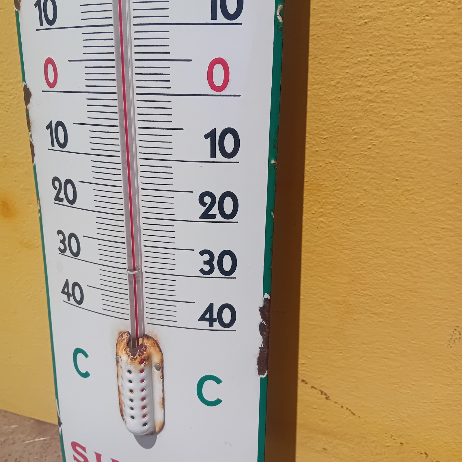 Singer Enamel Thermometer Table Sign