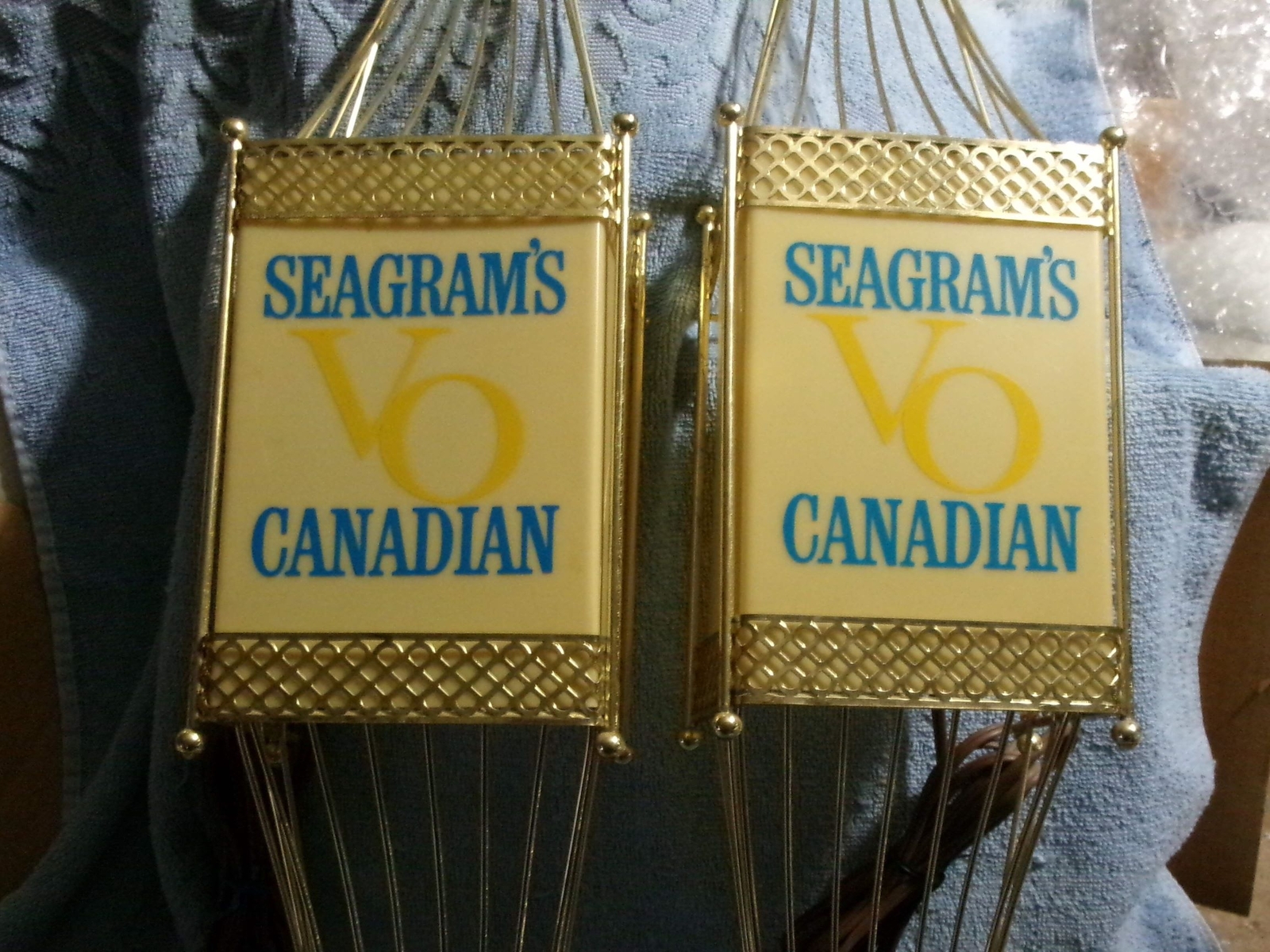 ** Vintage – SEAGRAMS VO Whiskey – BAR LIGHTS – 1950’s ART DECO Metal Design **