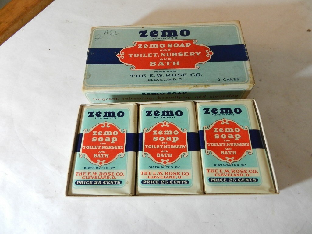 ANTIQUE 1920’S ZEMO SOAP BARS- NOS- E.W. ROSE CO.-CLEVELAND, OHIO-VINTAGE BEAUTY