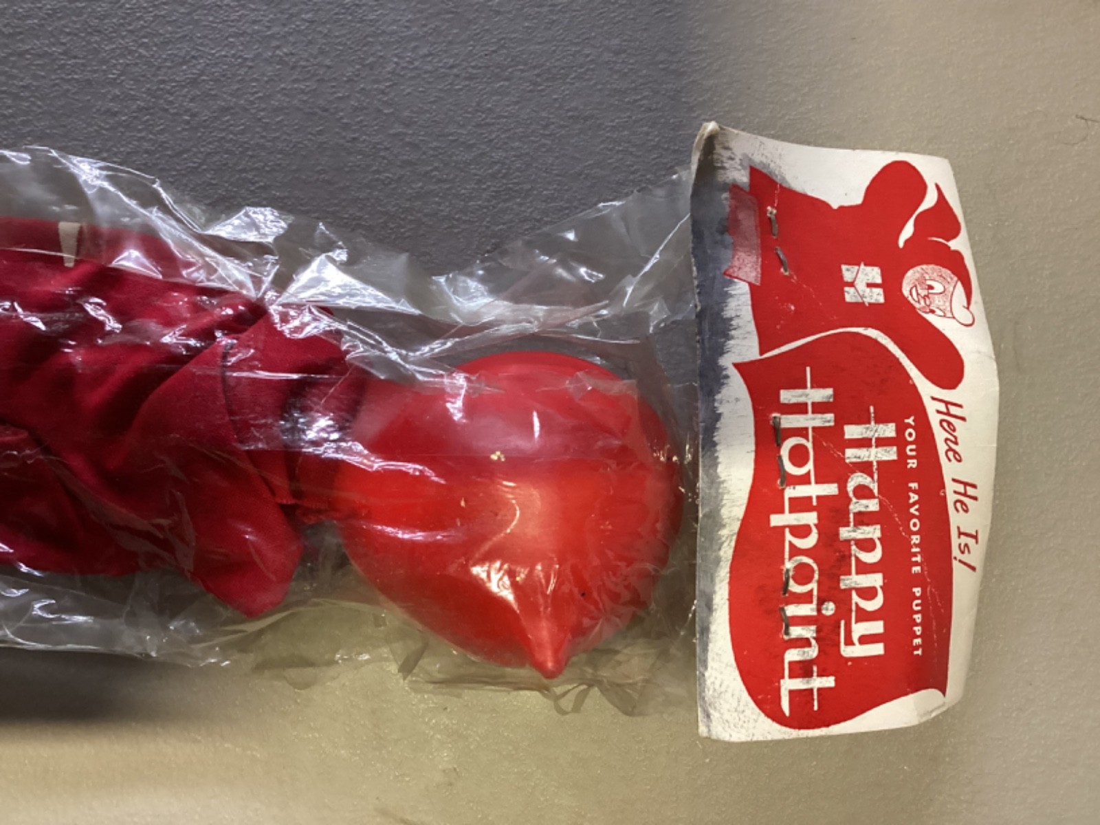 Vintage Happy Hotpoint Appliance Store Display Hand Puppet Very Rare!