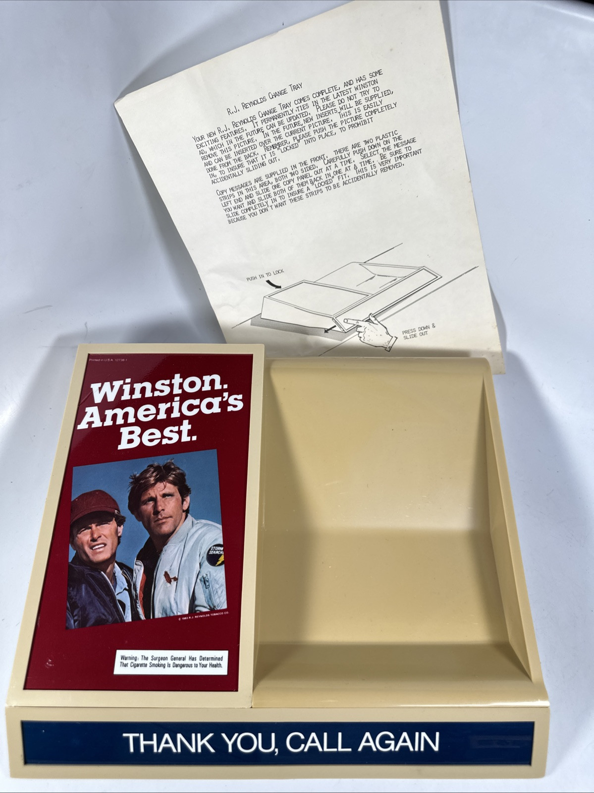 1983 R.J. Reynolds | Winston Cigarettes Hard Plastic Change Tray