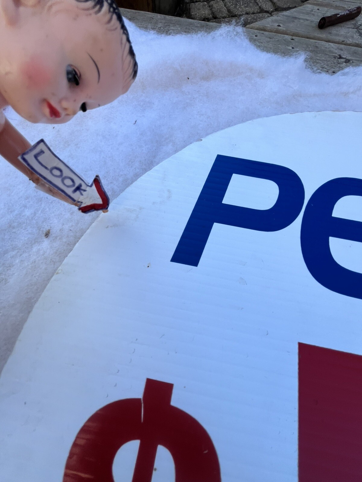Vintage 90s Pepsi Grocery Store Display Sign $5.99 Case Circle Red White Blue