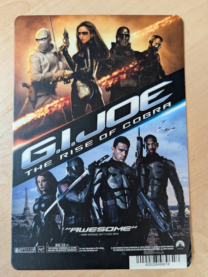 G.I.Joe The Rise of Cobra BLOCKBUSTER DVD BACKER CARD ONLY 5.5″X8″
