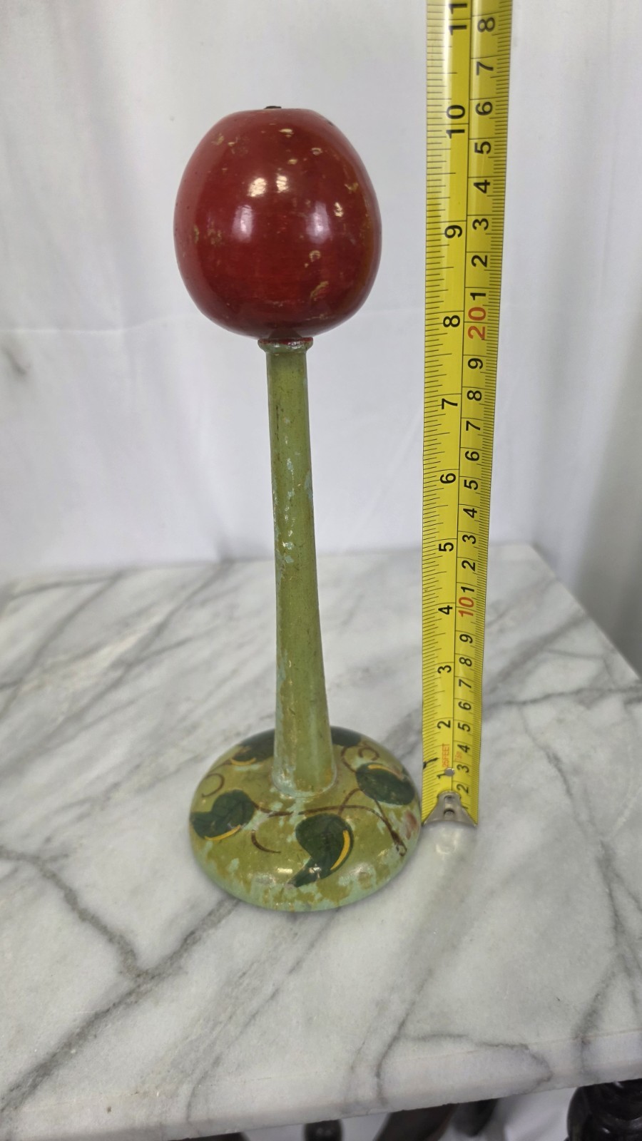 Antique 1920s Wooden Hat Display Stand Floral