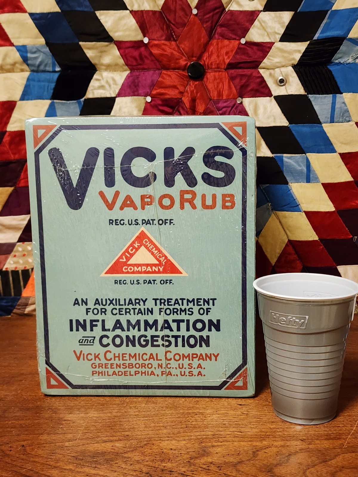 Vintage VICKS VapoRub GENERAL STORE Countertop Box Display Advertising EXCELLENT
