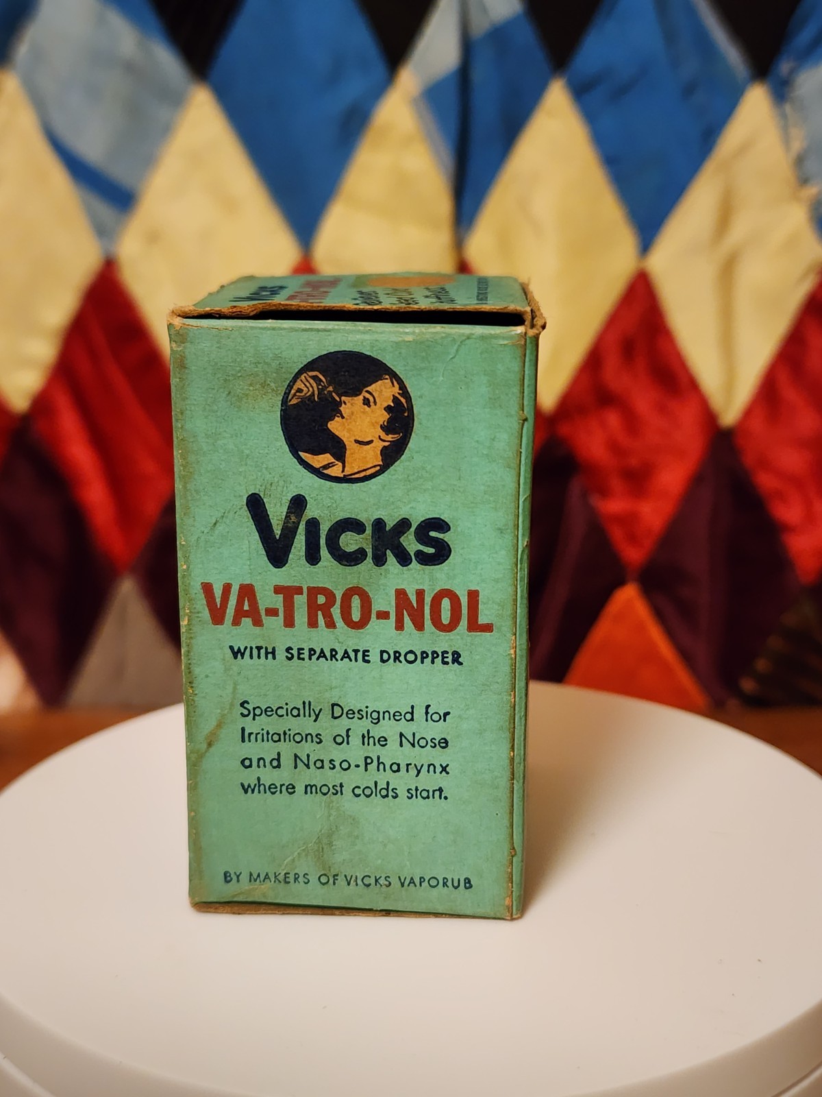 Vintage VICKS VapoRub and VICKS VA-TRO-NOL nose drops full sealed bottles w/ box