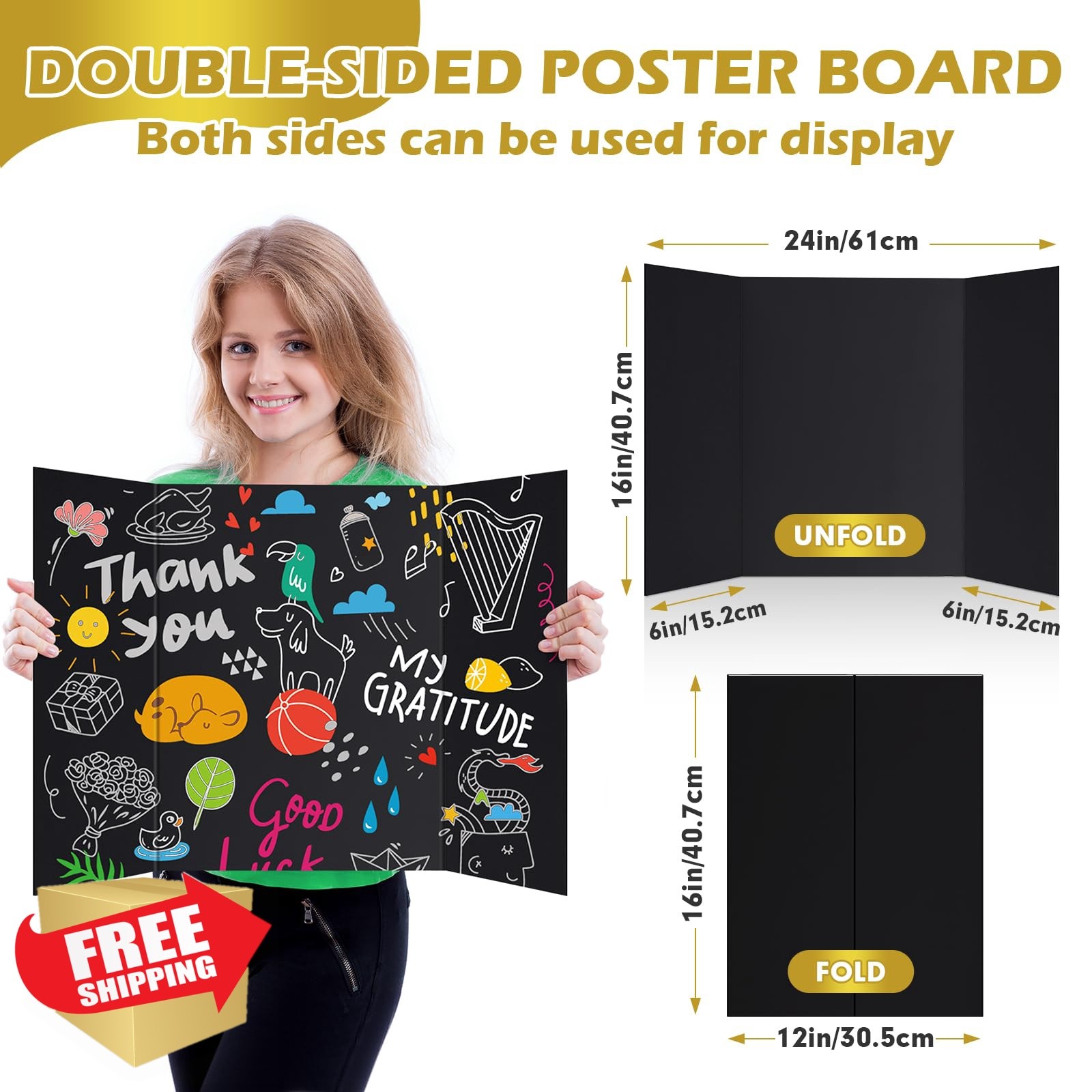 TUXIYA Black Poster Board 4P