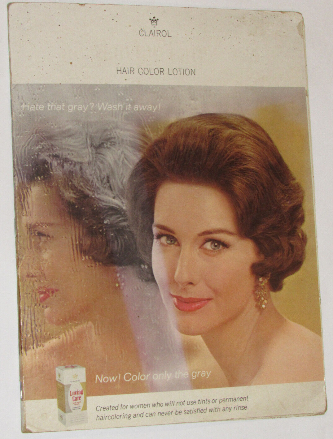 VINTAGE 1964 CLAIROL HAIR COLOR LOTION ADVERTING BEAUTY SHOP DISPLAY! COLOR PICS