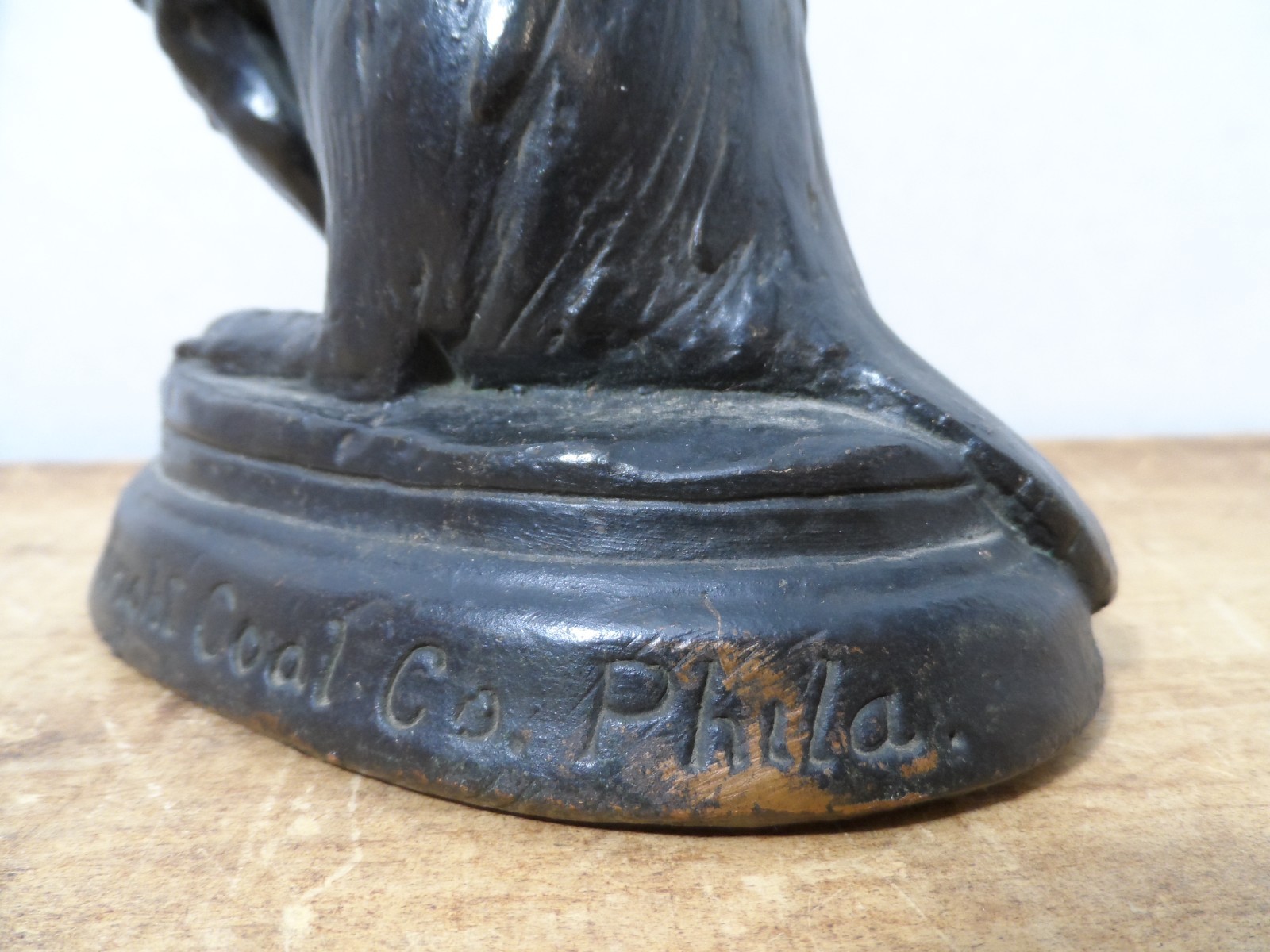 BEAVER COAL Original Old Bronze Clad Advertising Statue Store Display Sign Phila