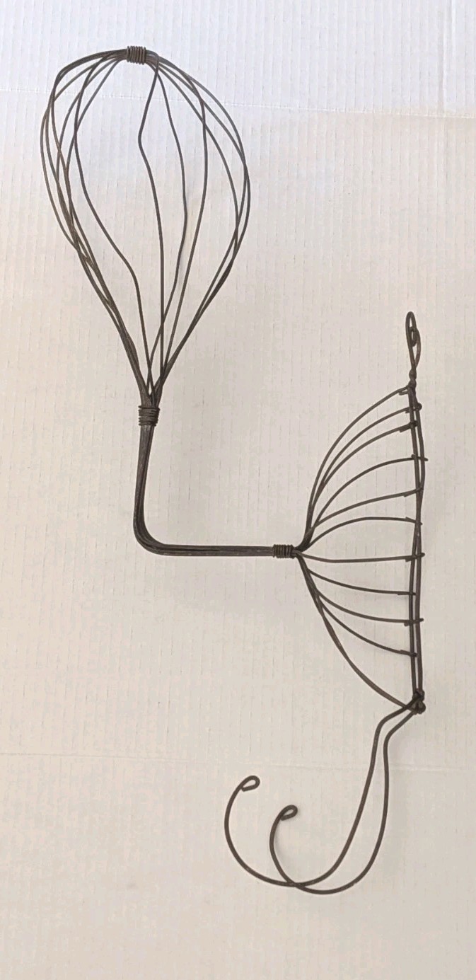 Vintage Antique Wire Hat Wig Stand Wall Holder rack Store display Original