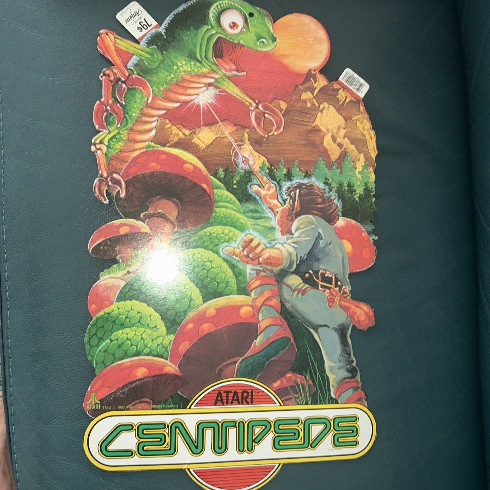 Atari Centipede Store Display Advertising Sign 1982 Original Cardboard two sided
