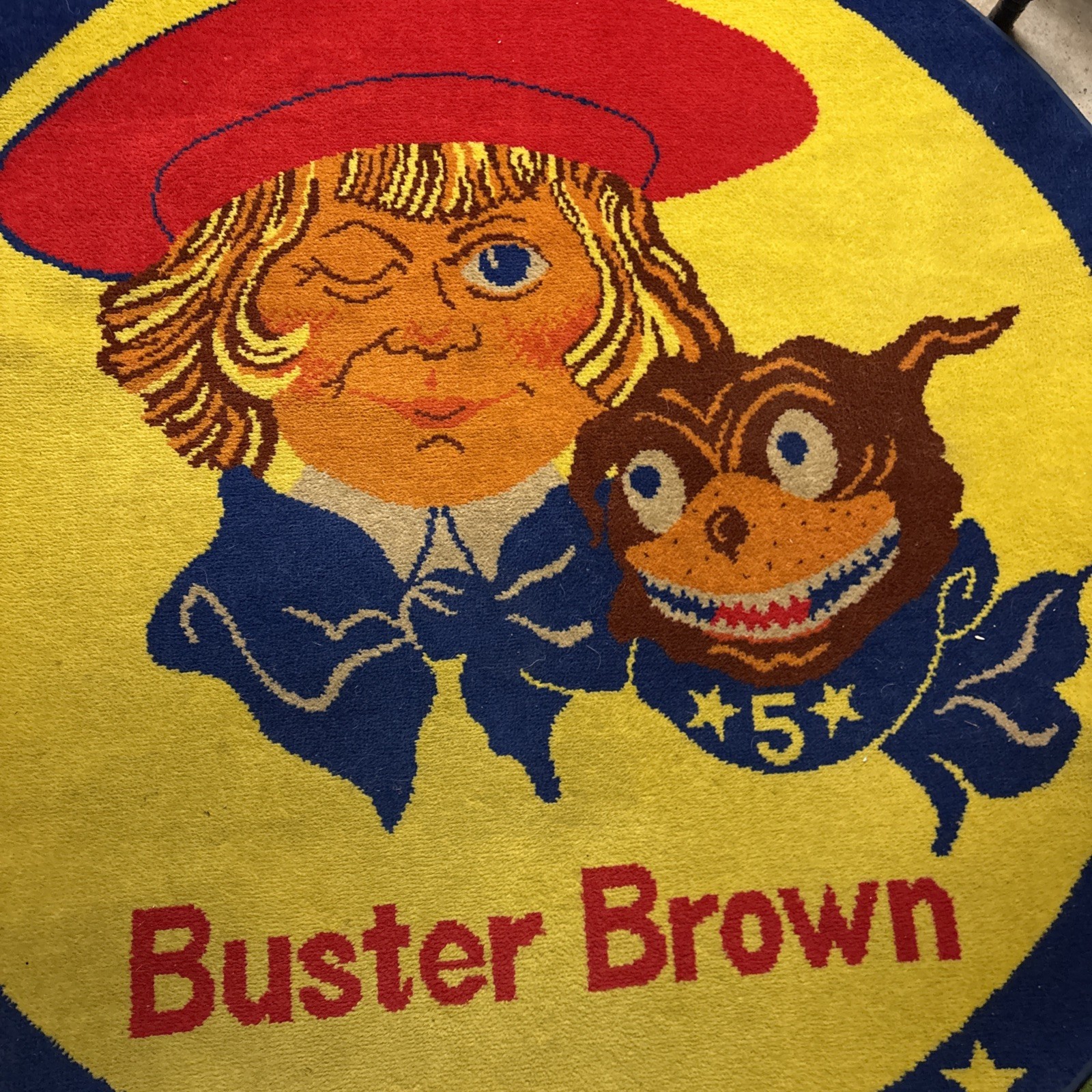 one Large Buster brown advertising carpet from the 80’s 54” Diameter