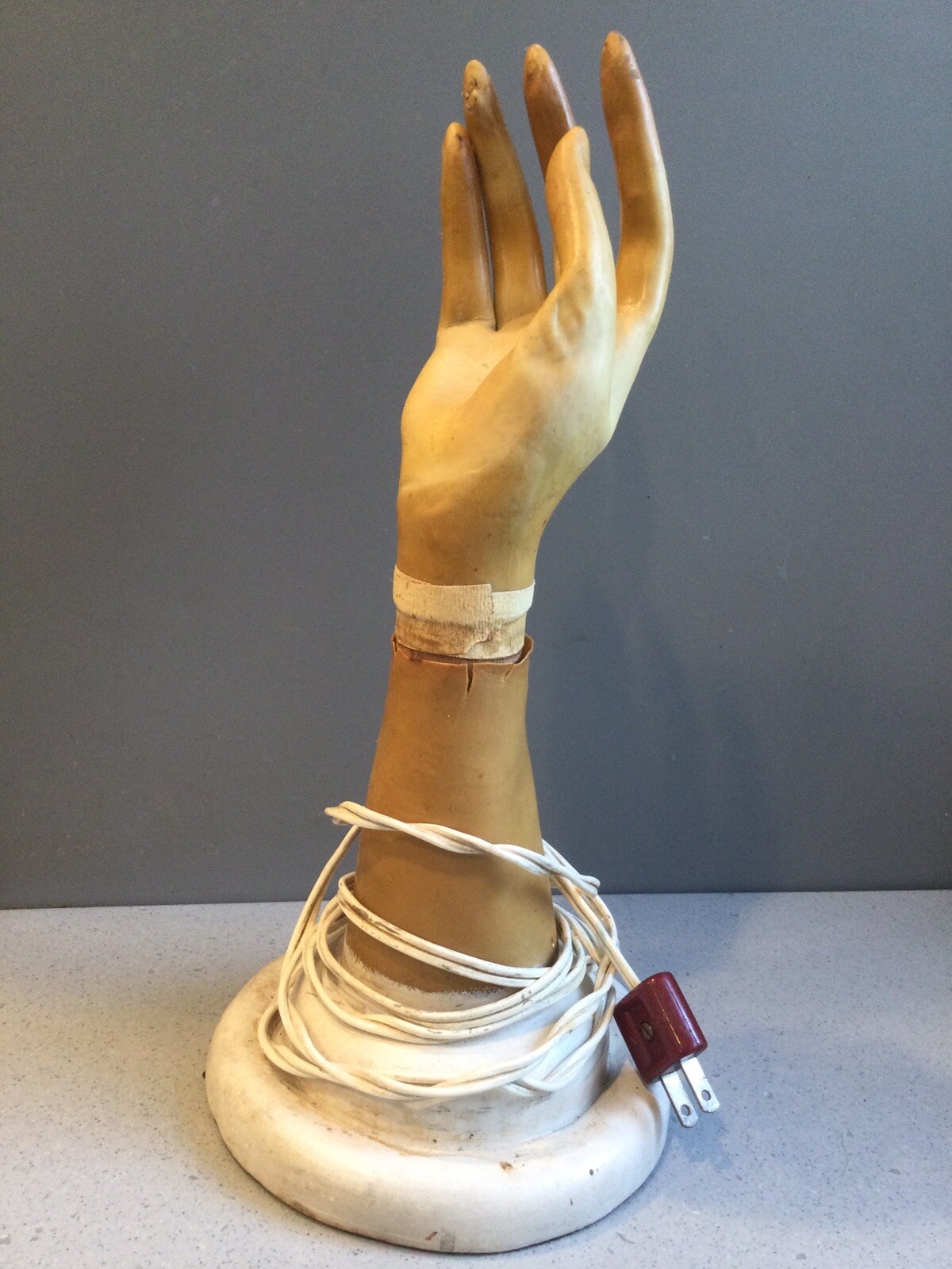 Antique Mechanical Rotating Hand Mannequin Store Display Advertising Sculpture