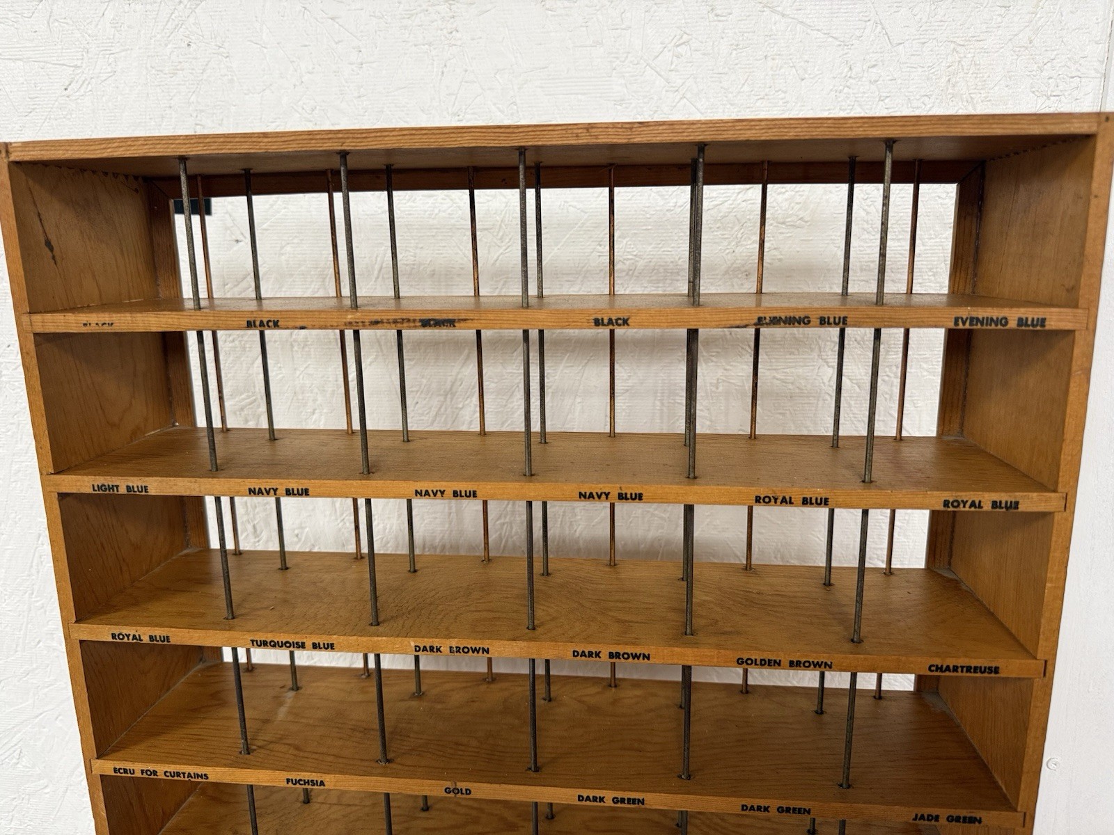 VTG RIT Fabric Dye Store Display Rack Wood Metal Countertop Cottage Core Decor
